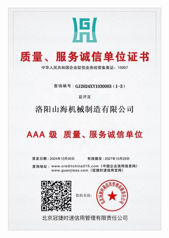 質(zhì)量、服務(wù)誠信單位證書